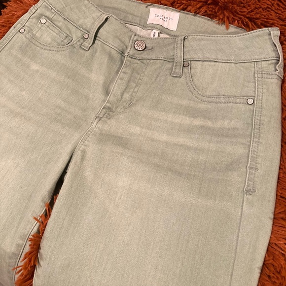 Pastel Green High Waisted Skinny Jeans - Picture 3 of 3